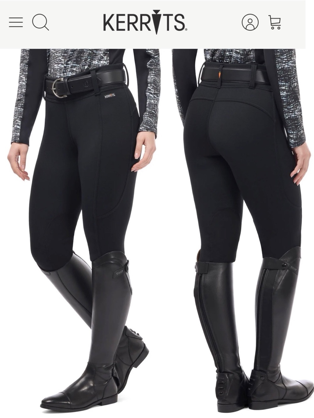 NWT Kerrits Sit Tight Wind Pro Winter Riding Tight Black Small 50240 Equestrian